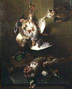 Francois Desportes A Cat Attacking Dead Game France oil painting artist